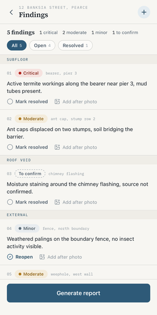 Roundwork running on iOS — Walk-and-talk field reports.